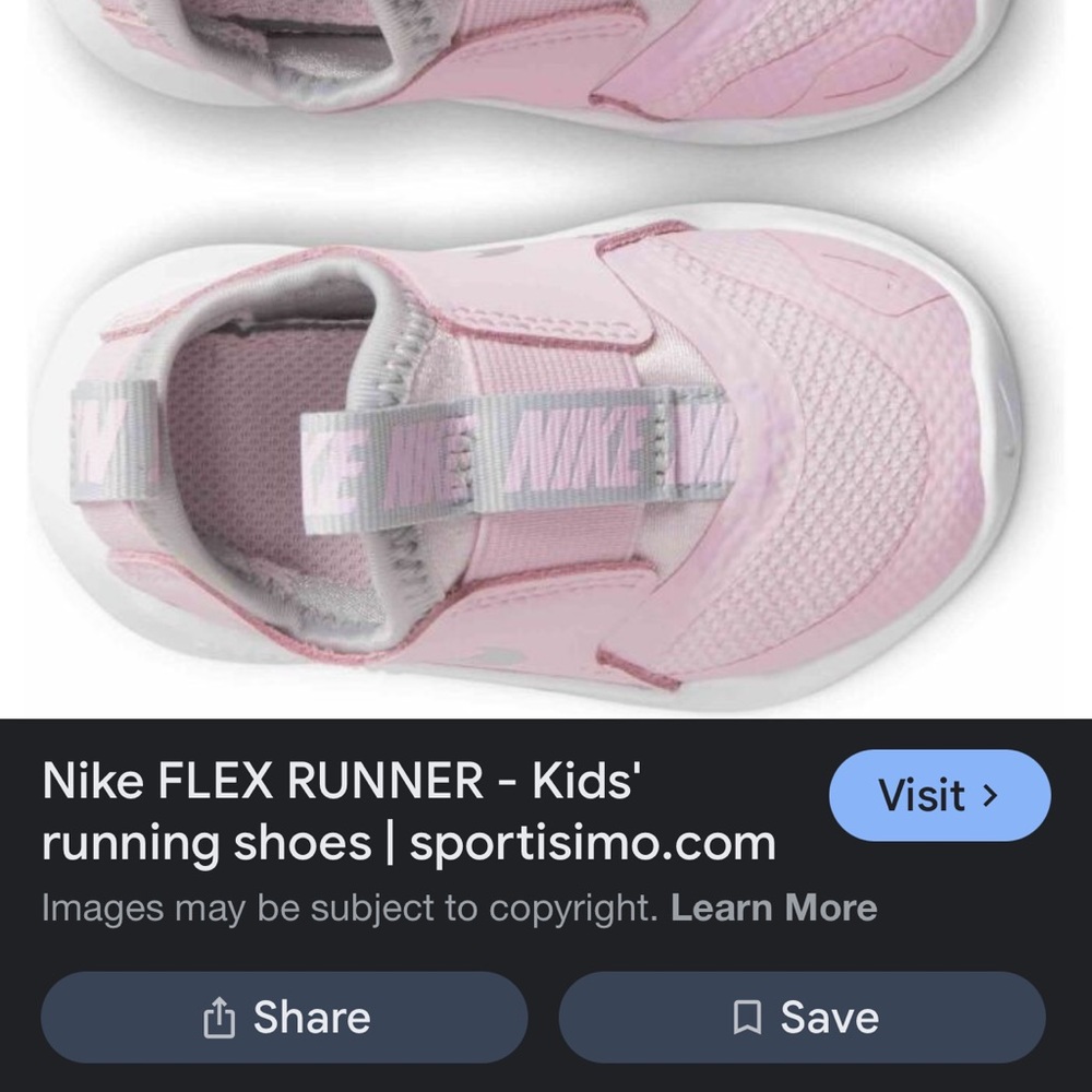 Nike Flex Runner Pink Foam White Sneakers FN1294-601 Size 5 slip on